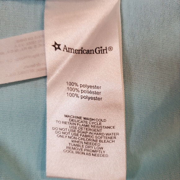 American Girl Grace Thomas Tank Top Gril Size Small 7/8 Teal Tulip Back - Picture 8 of 8
